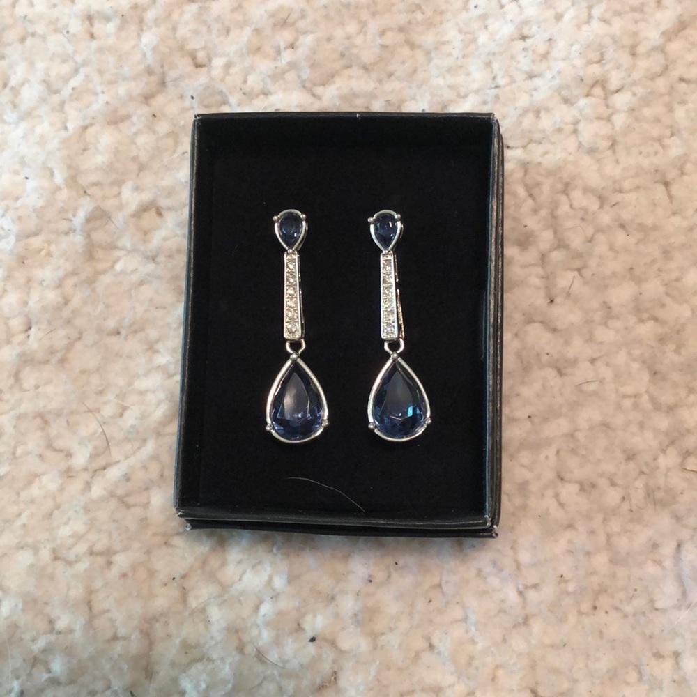 Sterling silver and blue stone Earrings - Picture 1 of 1